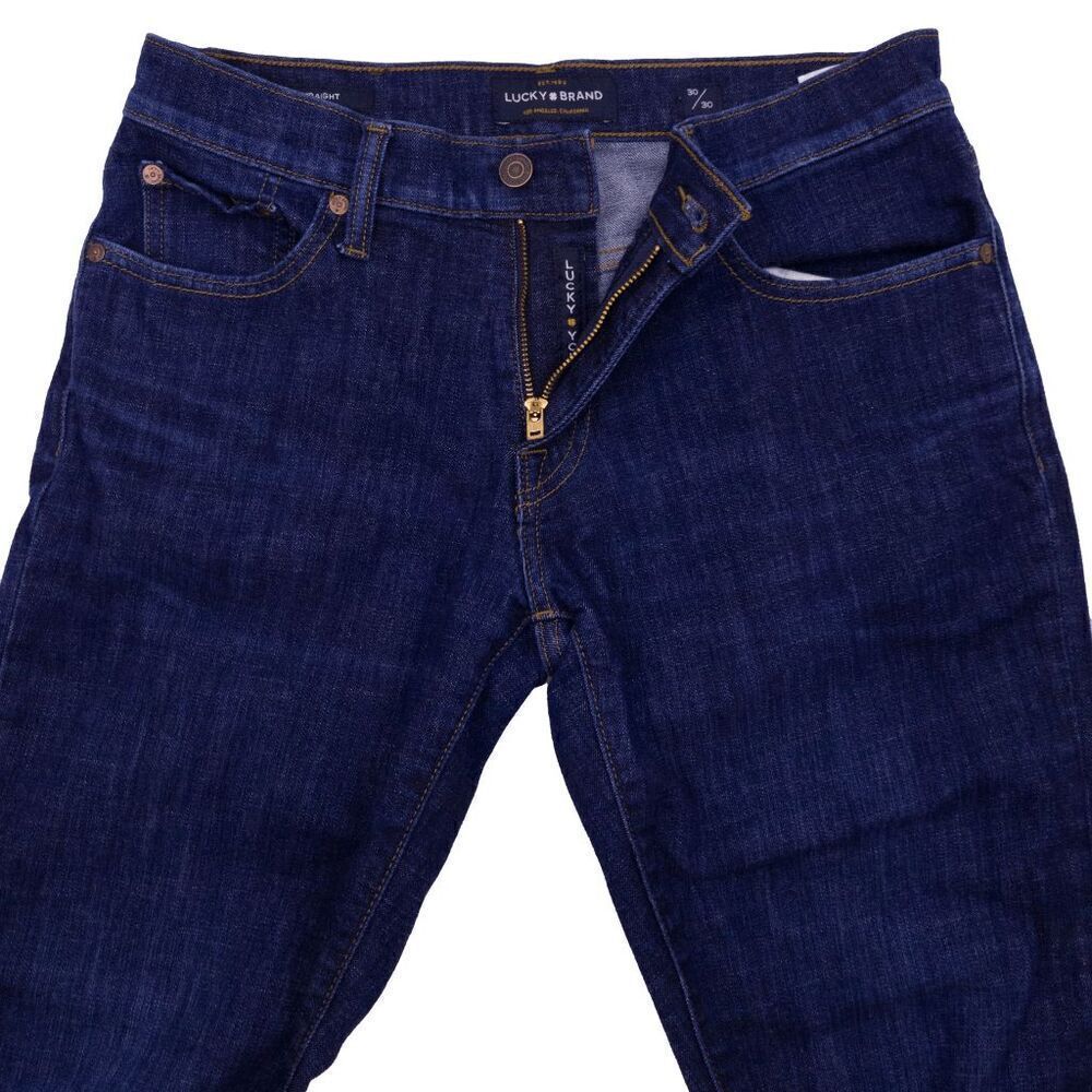 Lucky Brand 221 Straight 30/30 Mid-Rise Medium-Dark Wash